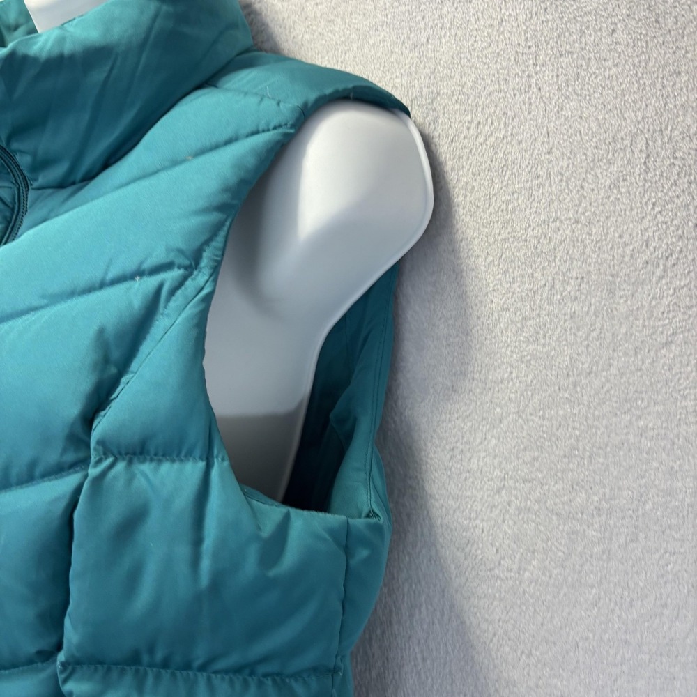 Lands' End Quilted‎ Down Puffer Vest Womens Small Teal Blue Insulated Zip Up - Picture 11 of 16